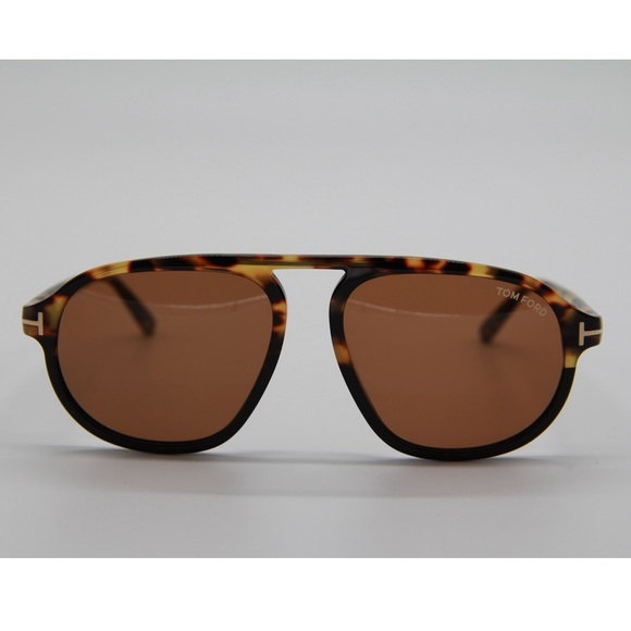 NEW TOM FORD HARRISON TF755 56E AVIATOR SUNGLASSES TOM FORD TF755/S BROWN - Picture 3 of 10